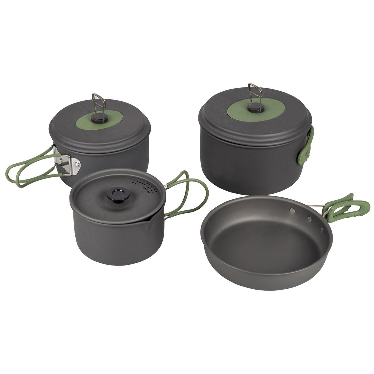 Набір посуду Bo-Camp Explorer 4 Pieces 19 Hard Anodized Grey/Green (2200241), фото 1