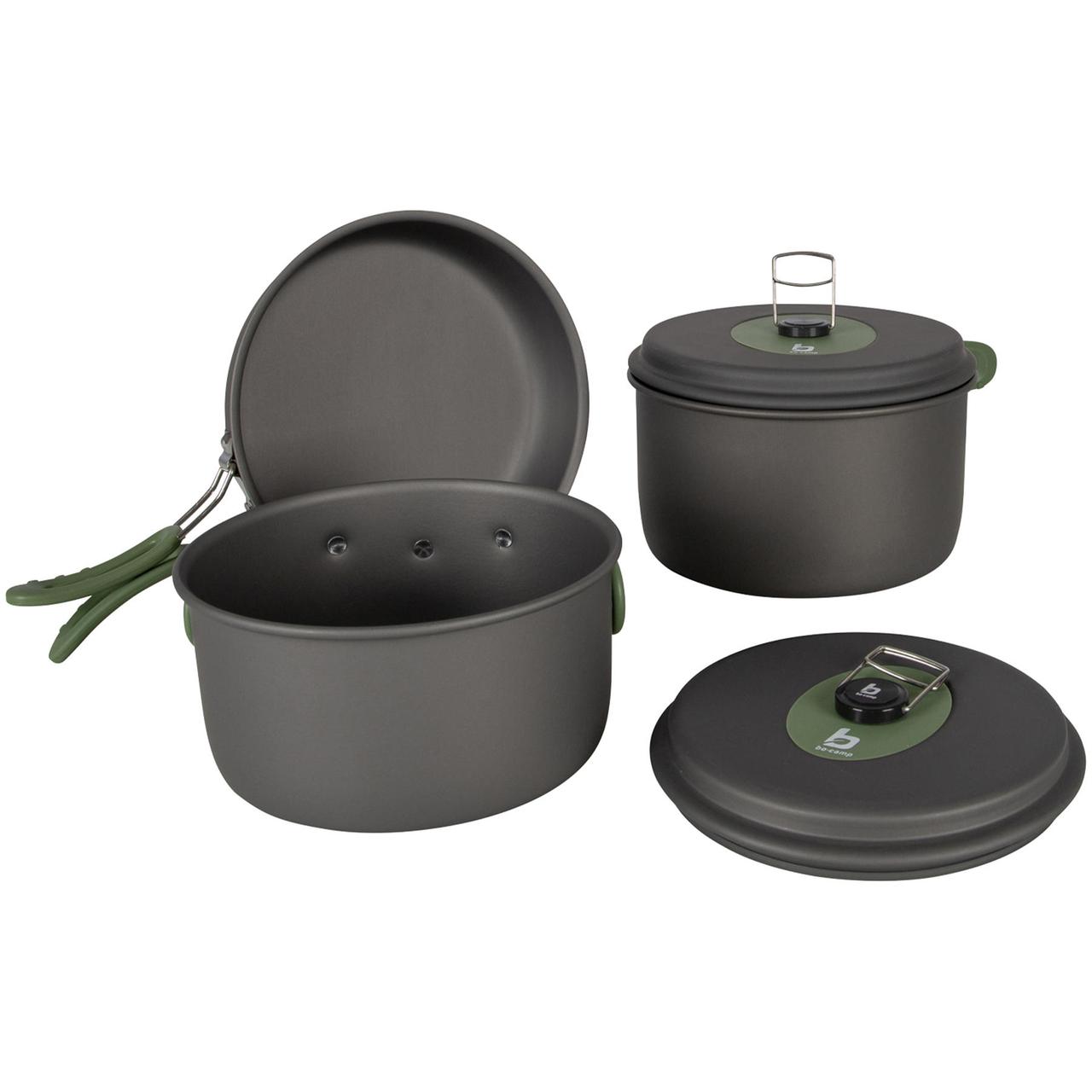 Набір посуду Bo-Camp Explorer 3 Pieces Hard Anodized Grey/Green (2200239), фото 1