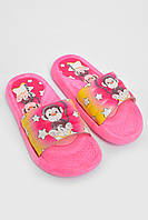 Шлепки детские резиновые розового цвета с рисунком 180515M