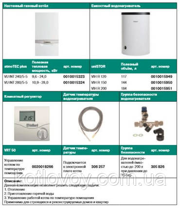 Пакетне пропонування No1 atmoTEC plus VU INT + бойлер uniSTOR VIH R (120, 150, 200) + VRT 50, фото 3