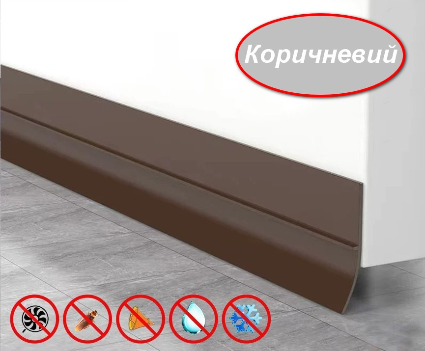 Силіконова стрічка ущільнювач для дверей, вікон, душових 100 см*36 мм Silicone Sealing Tape Brown