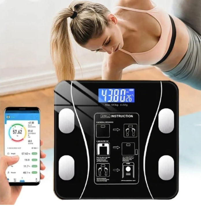 Розумні підлогові ваги A8003 Bluetooth фітнес ваги до 180 кг смарт аналіз тіла індекс маси точний вимір