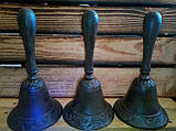 Колокол настільний, литий чавун, чаша.100 мм, висота 7,2 см Big Bells Hand Made Cast Iron Craft LOFT, фото 5