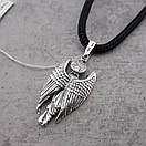 Шовкова срібна цепочка і підвіс Ангел хранитель. Срібна ладанка Архангел Михайло і шовковий шнурок з срібним замком, фото 5