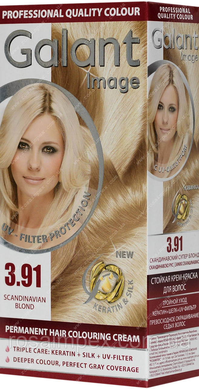 Стійка крем-фарба для волосся Galant №3.91 Скандинавський суперблонд, фото 1