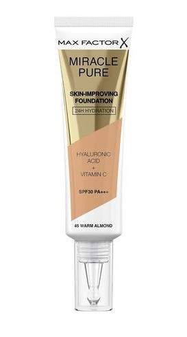 Тональна основа для обличчя Max Factor Miracle Pure Skin-Improving Foundation SPF 30 PA+++ 45 Warm Almond, 30 мл, фото 1