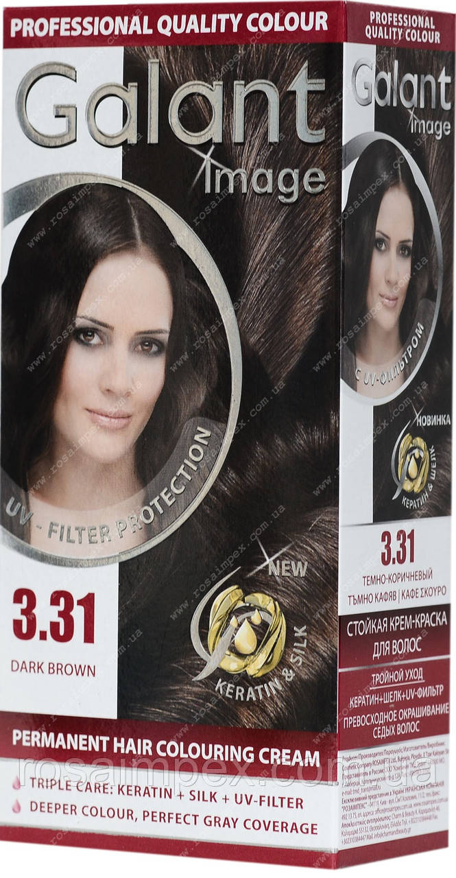 Стійка крем-фарба для волосся Galant №3.31 Темно-коричневий