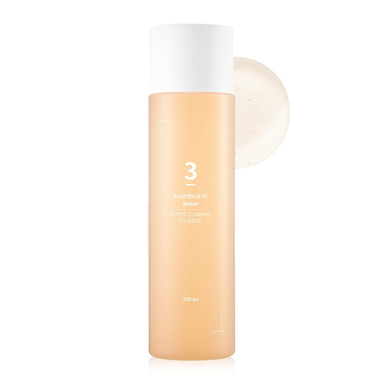 Вирівнюючий тонер-есенція для гладкості та сяйва шкіри Numbuzin No.3 Super Glowing Essence Toner 200 мл