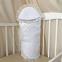 Конверт "Ажур-2" Весна-Осінь Білий Атлас,кулір,мереживне полотно арт.27077971  34*70см.(р)