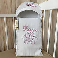 Конверт "Принцеса" Весна-Осінь з ортопедичним матрацем Білий Атлас,кулір арт.27079814  34*70см.(р)