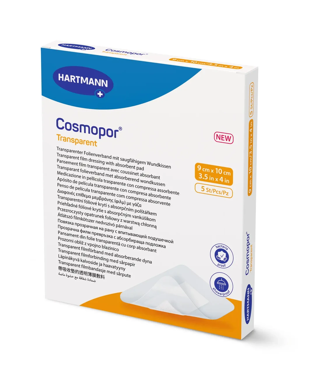 Пов’язка Cosmopor® Transparent 9см х 10см плівкова прозора з абсорбуючою подушечкою