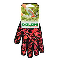 Рукавички Doloni № 711чорні з червоним малюнком