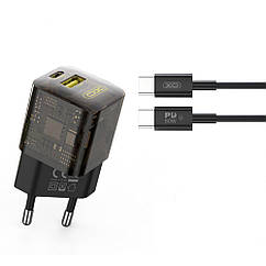 Мережевий зарядний пристрій XO CE05 PD30W+QC3.0 Type-C to Type-C