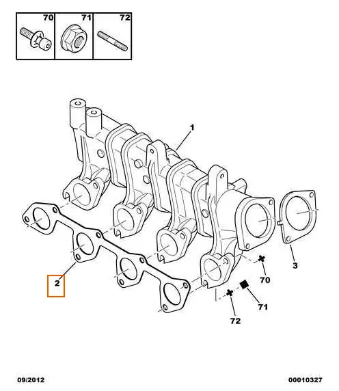 Прокладка впускного колектора Fiat Ducato 244, Peugeot Boxer, Citroen Jumper (2002-2006) 2.0/2.2, 9569623180, ELRING, Німеччина