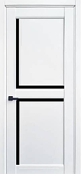 Двері міжкімнатні Korfad Express Gardena Білий мат (чорне скло)