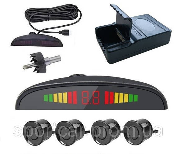 Парковочная система парктроник на 4 датчика 22мм led assistant parking ...