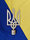 Золота металева верхівка на прапор в формі Тризуба, велике золоте навершя на флагшток, тримач прапора 29х15, фото 10