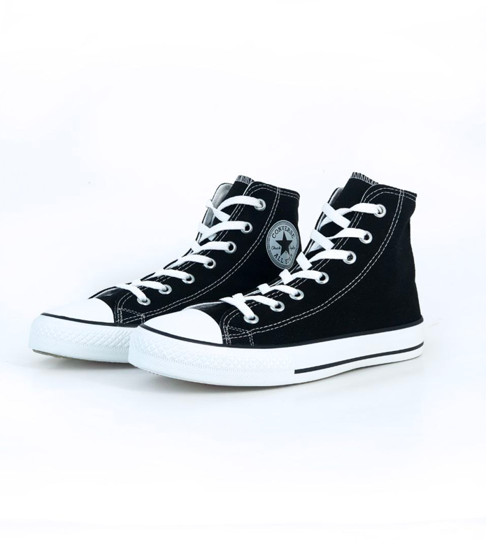 Кеди жіночі Converse All Star High black Конверси високі чорні з білим