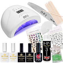 13в1 Стартовий набір для майстра манікюру та педикюру з лампою SUN 2S та всіма потрібними матеріалами, AS-11