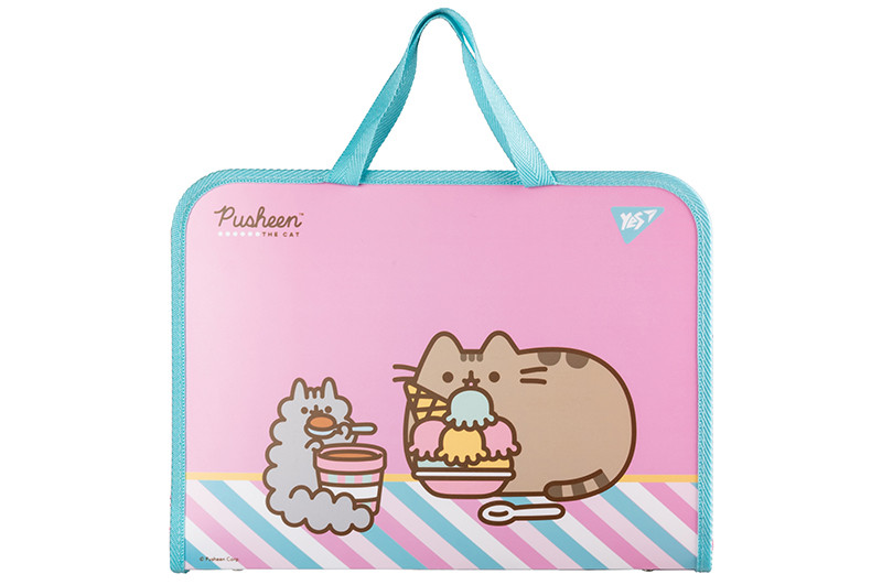 Папка-портфель Yes FC на блискавці з тканинними ручками "Pusheen Stormy" 492238
