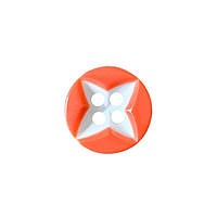 Ґудзик (гудзик) пришивний 13 мм № 20 колір білий з поморанчевим