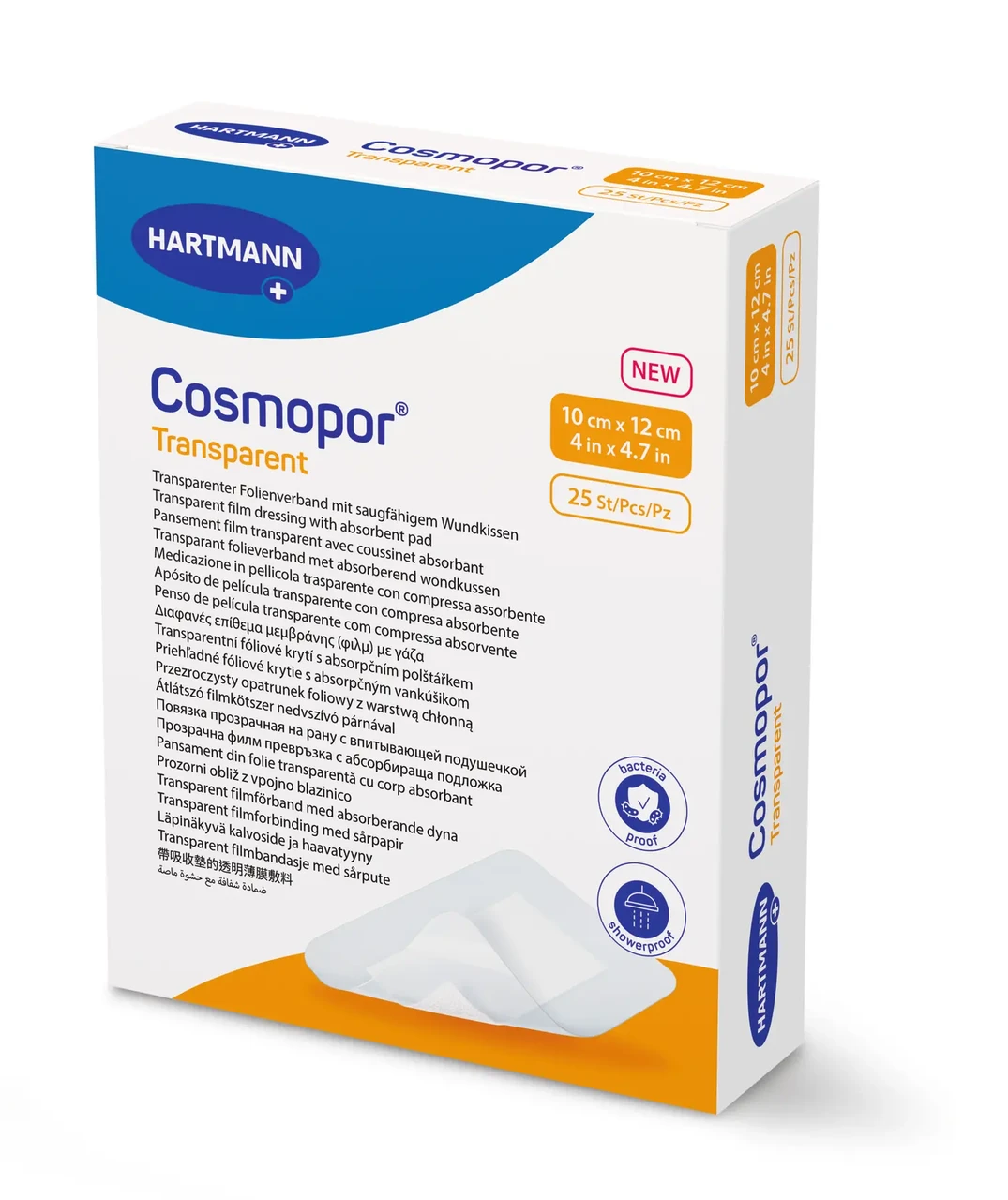 Пов’язка Cosmopor® Transparent 10см х 12см плівкова прозора з абсорбуючою подушечкою