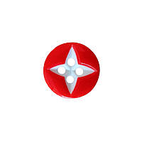 Ґудзик (гудзик) пришивний 13 мм № 20 колір білий з червоним