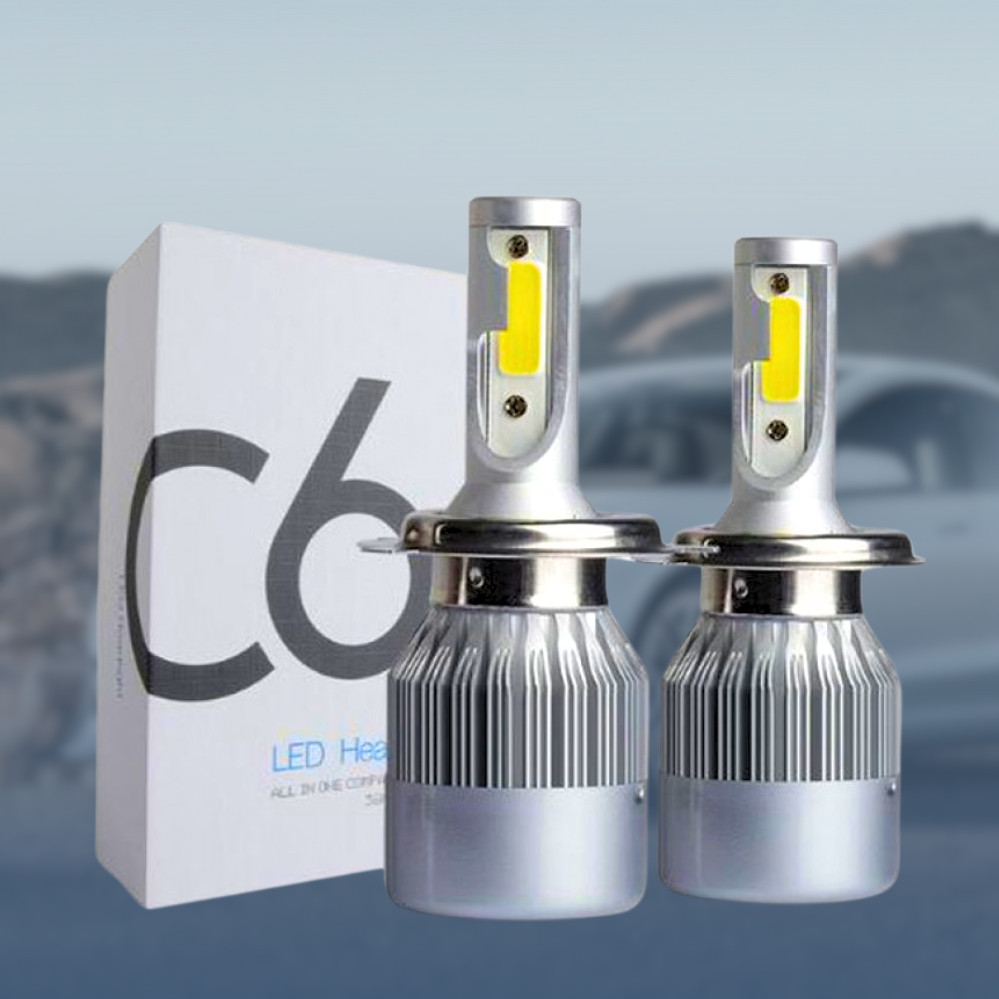 Автомобільні LED лампи для фар C6 H4 Комплект світлодіодних автоламп 2 шт, фото 1