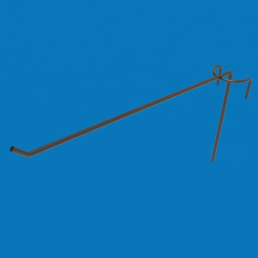 Гачок одинарний на торговельну сітку 200 мм D4 мм, чорний