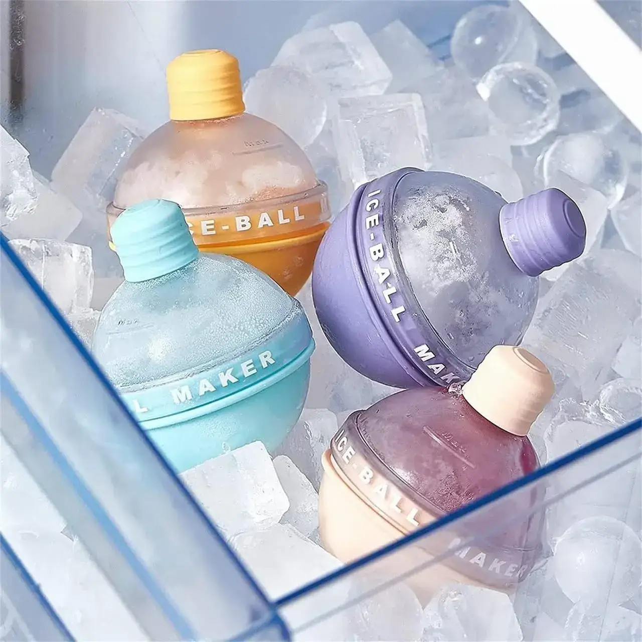 Сферична форма для льоду у вигляді кулі Ice Ball Maker силіконова сфера з лійкою для заморозки і зберігання круглого льоду