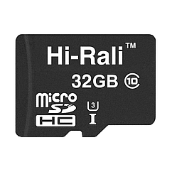 Карта Пам'яті Hi-Rali MicroSDHC 32gb UHS-3 10 Class Колір Чорний