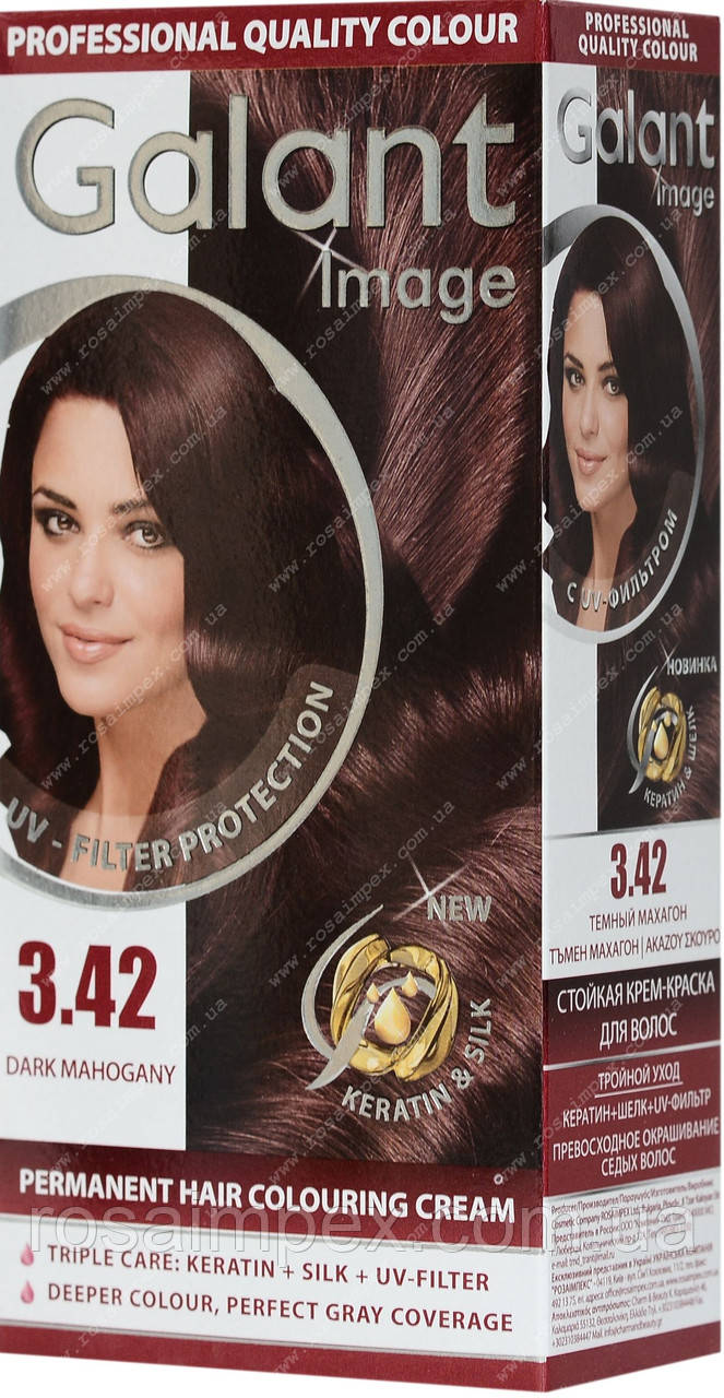 Стійка крем-фарба для волосся Galant №3.42 Темний махагон
