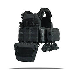Плитоноска Чорний/Black з швидким скиданням. MOLLE 9 підсумків.