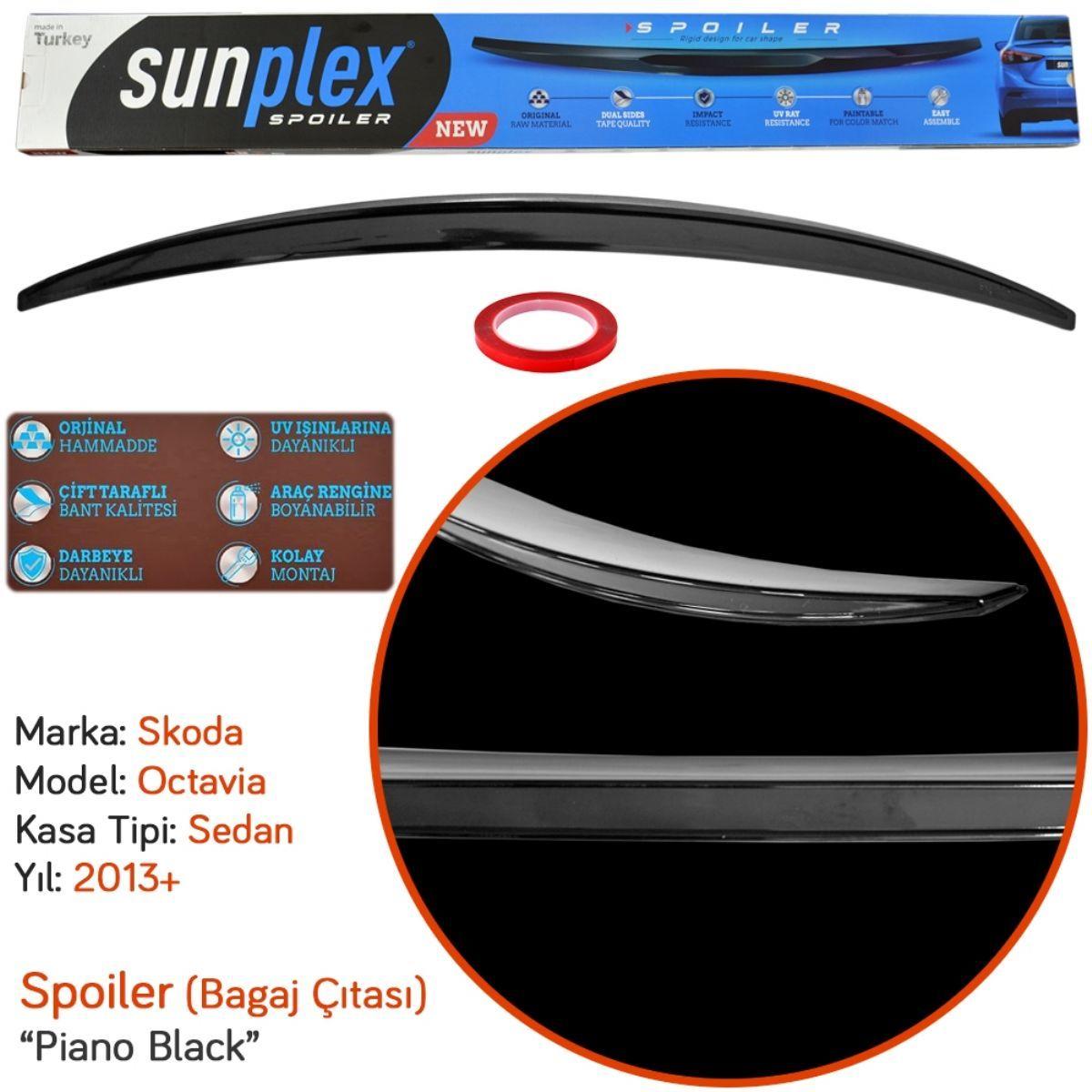 Спойлер, дефлектор багажника Skoda Octavia III A7 2013-2020 (скотч) Sunplex