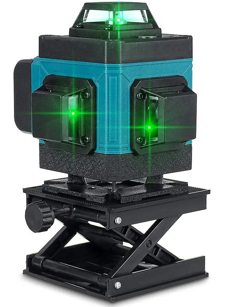 Лазерний рівень 4D 16 ліній 2 АКБ Кейс, фото 1