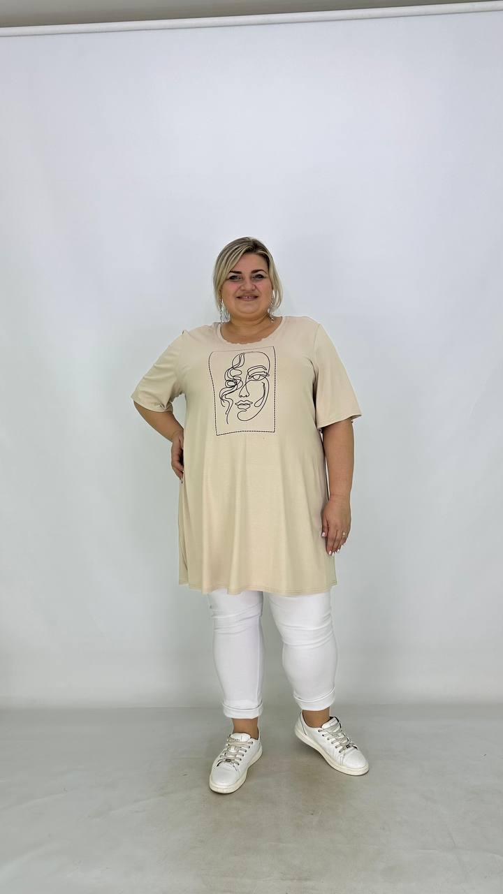 Подовжена футболка "Профіль" трапеція силует 66-68 70-72