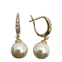 Сережки з медичного золота. Xuping. 30х10 мм. 18 к