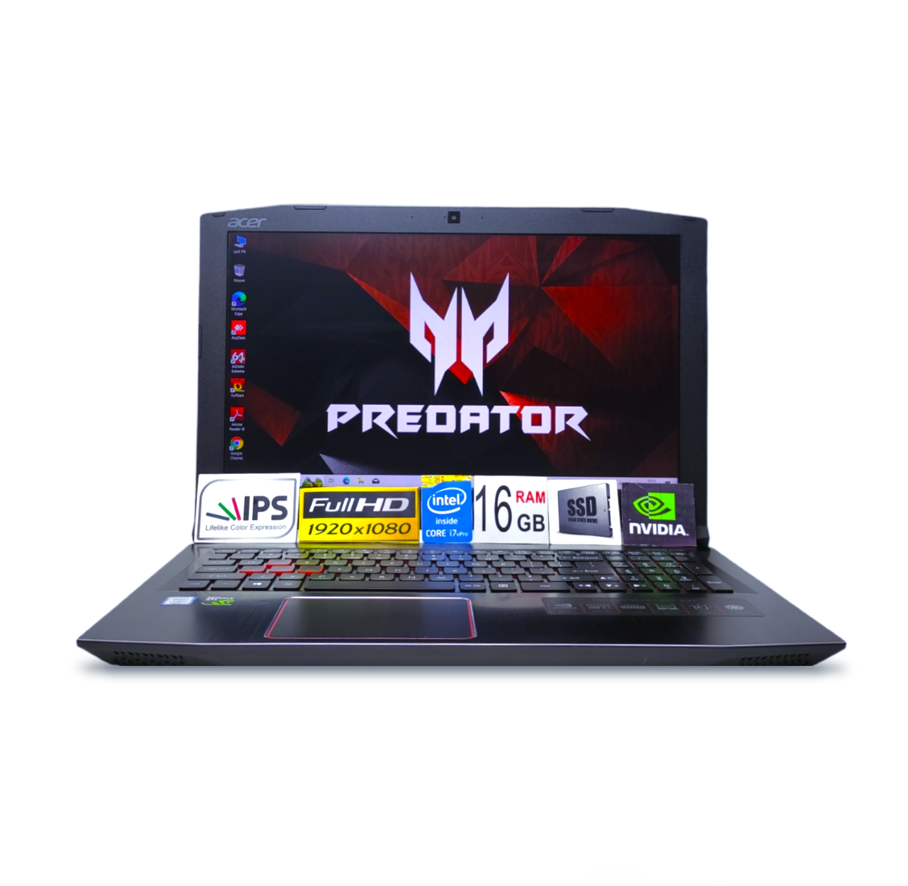 Ігровий ноутбук Acer Predator 15.6 FHD IPS Core i7-8750H 6 ядер 16Gb SSD 256GB+1TB HDD Nvidia GTX1050TI 4GB