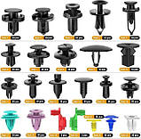 Набір пластикових затискачів кліпс для кріплення обшивки автомобіля у коробці 680 шт., фото 3