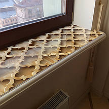 Покриття для підвіконня, м'яке скло з фотодруком Об'ємні візерунки з дерева 35х100 см ПО-tx387, фото 2