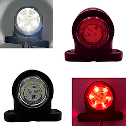 Бічні фонарі LED/ЛІД габарити занесення причепа для вантажних авто 12-24V ріжки в гумовому корпусі 6 SMD