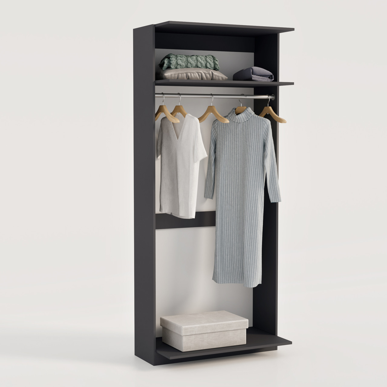 Модуль гардеробний,  шафа гардеробна 2100х600х500 мм Антрацит, фото 1