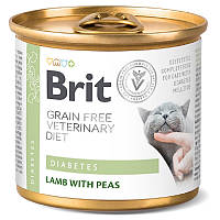 Корм для котів у разі діабету Diet Diabetes з ягням і горохом 200 г Brit