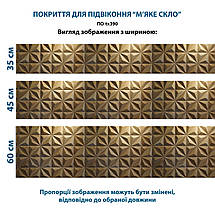 Покриття для підвіконня, м'яке скло з фотодруком Тиснені дерев'яні елементи 35х100 см ПО-tx390, фото 4