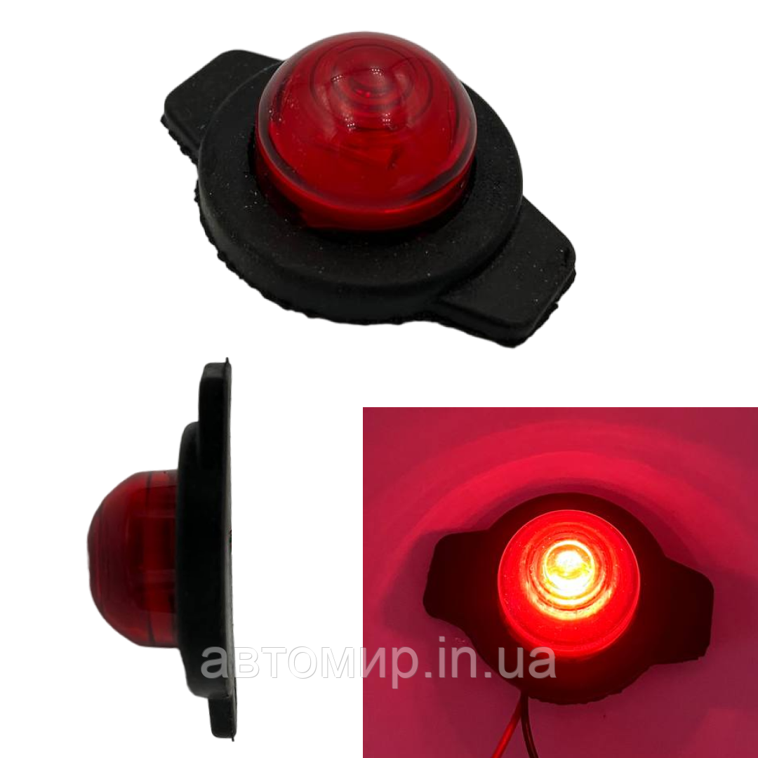 Бічні фонарі LED/ЛІД габарити занесення причепа для вантажних авто 12-24V ріжки в гумовому корпусі 1 SMD, фото 1
