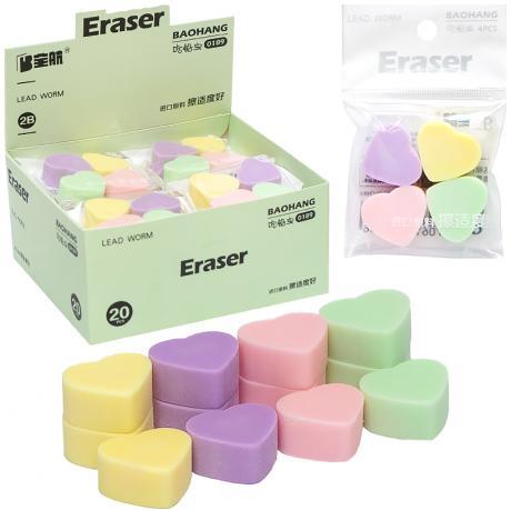 Від 20 шт. Набор цветных резинок 4шт 0189 "Сердечко" купити дешево оптом в інтернет-магазині