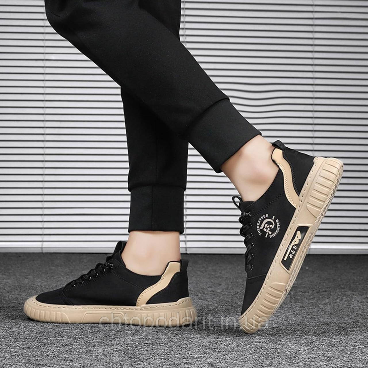 Кросівки Reelstep Sneakers, кеди снікерси текстильні унісекс колір чорний розмір 43 Код 00-0352
