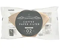 HARIO PEGASUS паперові фільтри бежеві 02 оновлений папір 100 шт Підходить Moccamaster, Clever, Mellita