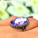 Жіночий перстень срібний з лавандовим кольором каменем., фото 2
