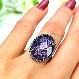 Жіночий перстень срібний з лавандовим кольором каменем., фото 4